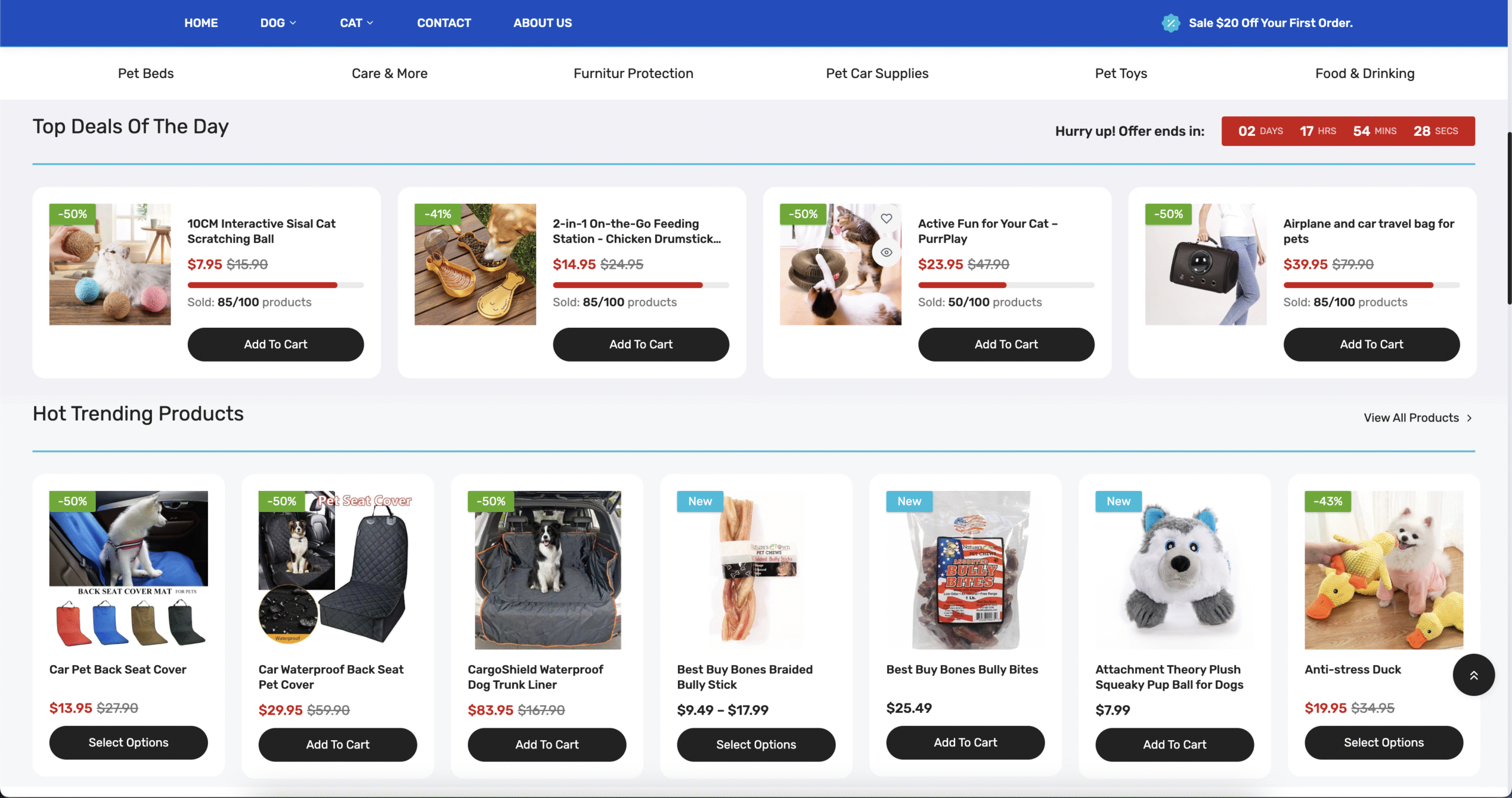 Petstrove Homepage scrolled